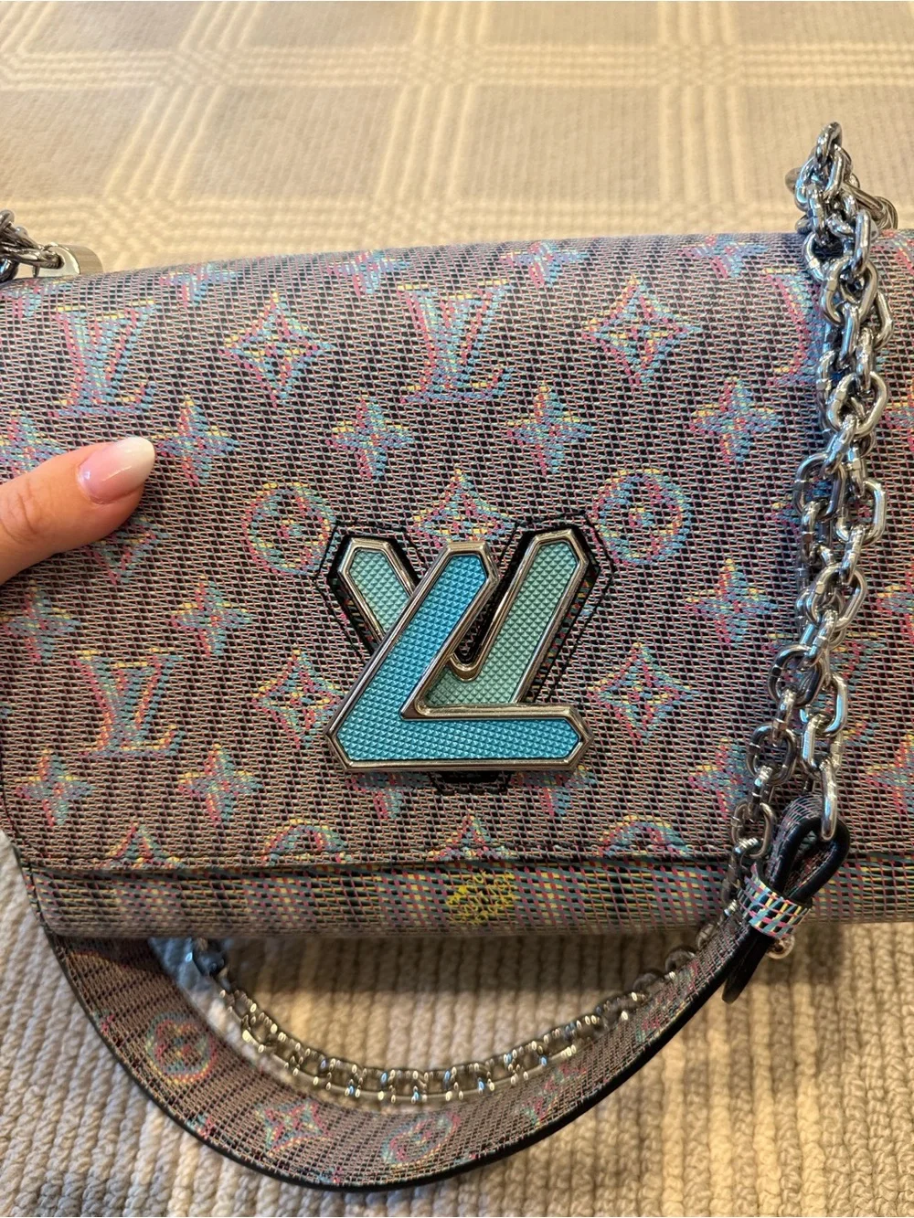 Louis Vuitton Twist Damier Monogram LV Pop MM Blue - Limited Edition